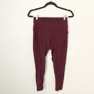Free people movement 7/8 high rise leggings with lettuce ruffle seams size M